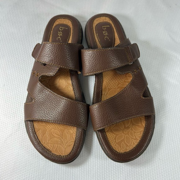 B.O.C Sandals Slip On Slides For Women Size 9 Brown Vegan Leather - Picture 4 of 10